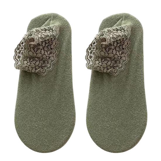 Women Socks Lace Trim Decorative Non-Fading Winter Thermal Women Warm Floor Socks Home Supplies