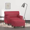 VidaXL Armchair with Footrest Bordeaux Red 60 Cm Faux Leather, Sofa, Armchair, TV Armchair, Single Sofa, Sofa, 3201162