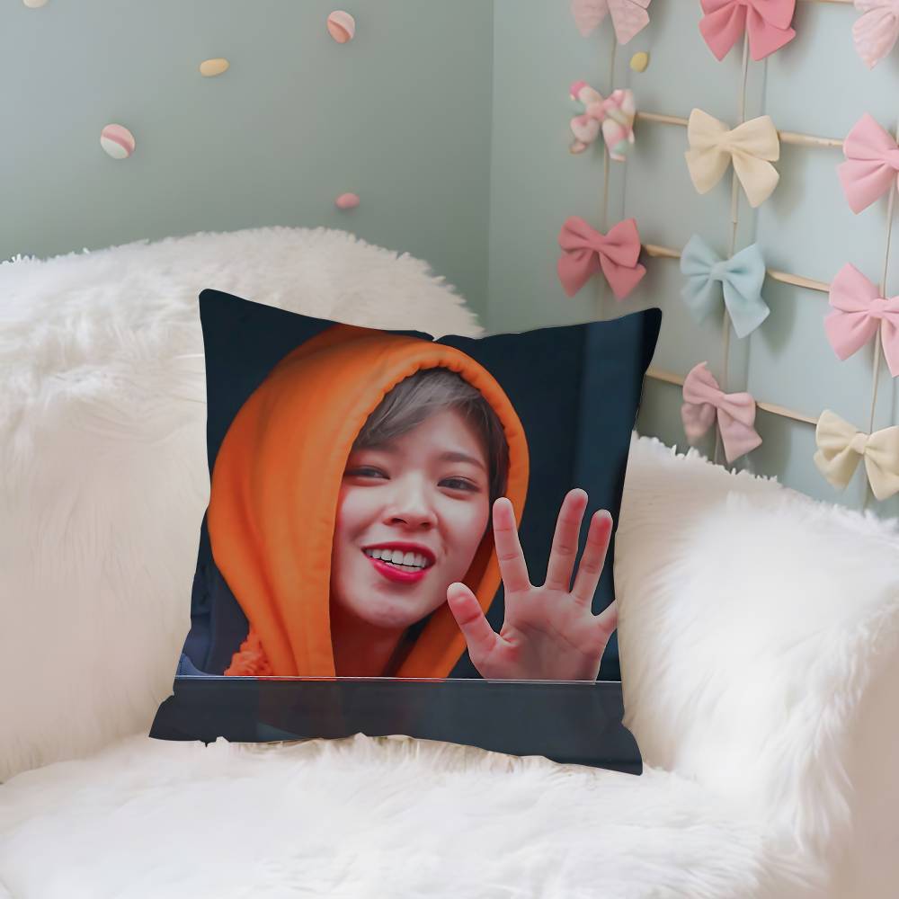 Singer JJeongyeons Case Plush Fabric Soft Pillowcase Double Sided Print Cushion Cover Household Gifts