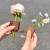 Wooden Test Tube Vase Refrigerator Magnet Hydroponic Plants Propagation Vase Planter Home