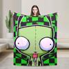 Gir Invader Zim Cartoon  Throw Blanket  Flannel Bedspread For Couch Chair Sofa Bed Funny Sofa Bed Cover