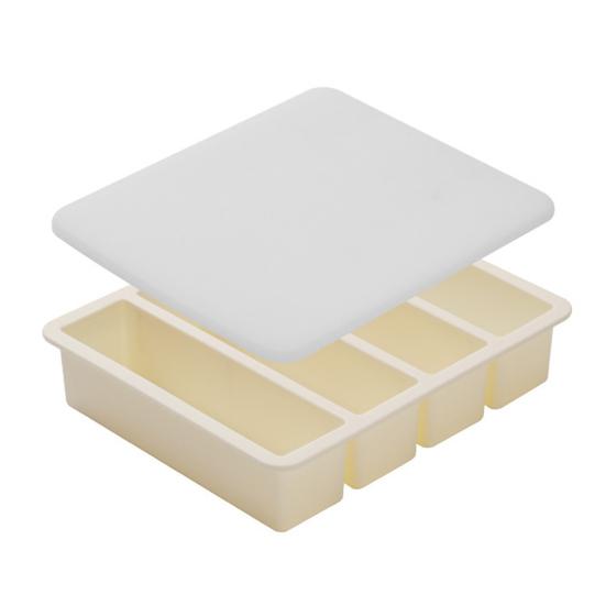 Форма для льда с крышкой Силиконовые формы для льда для морозильной камеры Штабелируемая Большая квадратная форма для льда для коктейлей, сока, кофе 4 ячейки Форма для приготовления кубиков льда