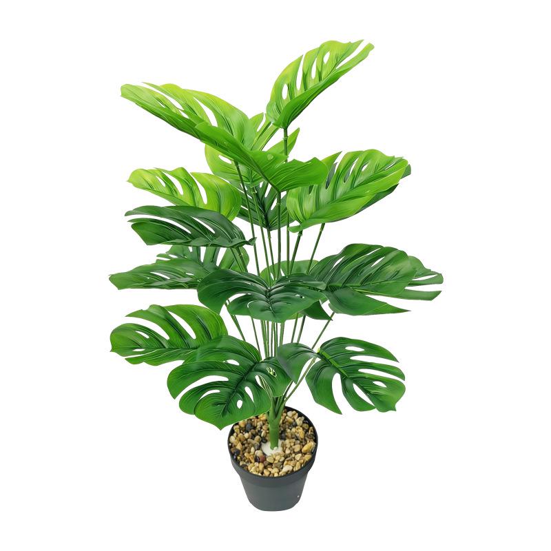 18-Head Monstera Deliciosa and Aglaonema Faux Plant Bonsai for Home Landscaping