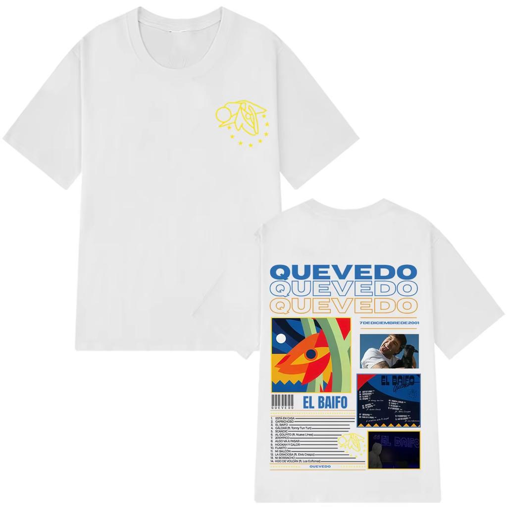 QUEVEDO EL BAIFO Album Tour Print T Shirt Unisex Women Vintage Tshirt Shortsleeved Cotton Loose Casual Gothic Punk Tshirts