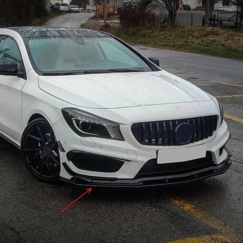 For Benz CLA Class C117 W117 CLA45 AMG Line 2013 2014 2015 Car Front Bumper Splitter 3Pcs Glossy Black Spoiler Lip