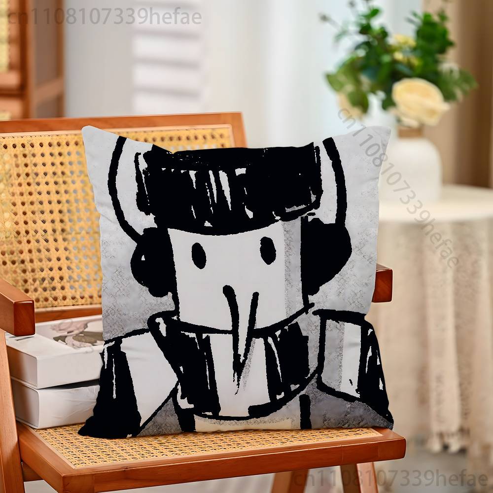 GGoodnight Oyasumi PPunpun Pillow Case Plush Pillow Cases Home Decoration Pillow Cover for Sofa Bed Chair Living Room