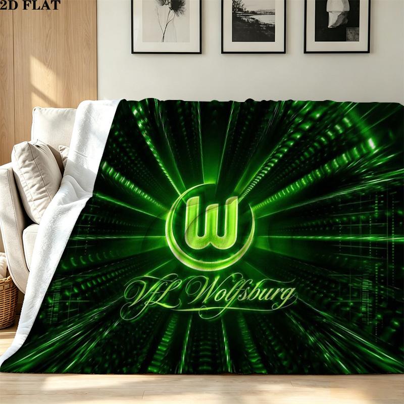 VfL Wolfsburg Print Flannel Blanket High Quality Warm Comfortable Cover for All Seasons Perfect for Gifts Home Decor