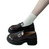 Retro Explosion British Style Heightened Platform Small Leather Shoes Women's 2025 Autumn New French One-pedal Loafers
