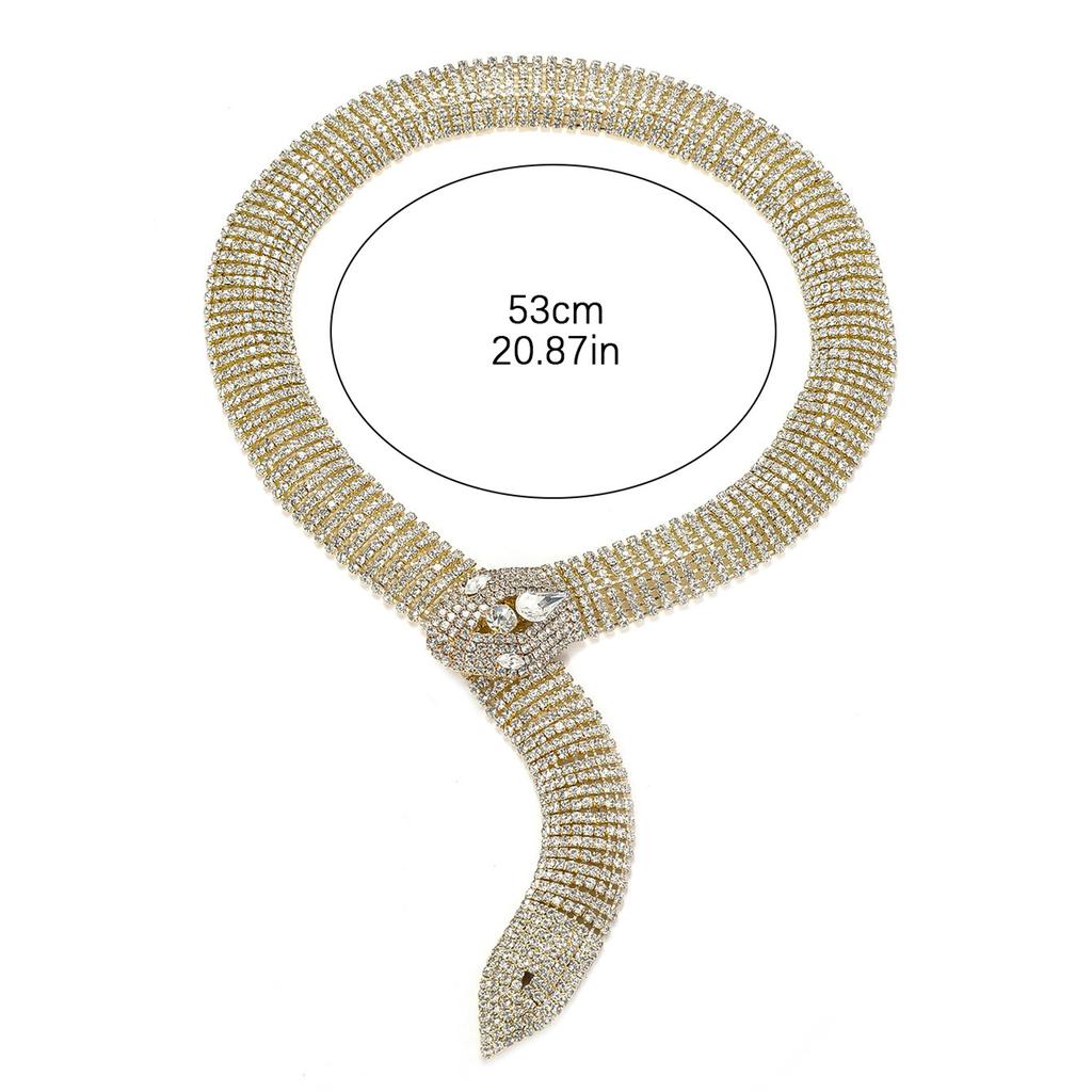 Personalised Exaggerated Crystal Necklace Fashion Long Snake Necklace Snake Bone Necklace Street Necklace Women's Necklace