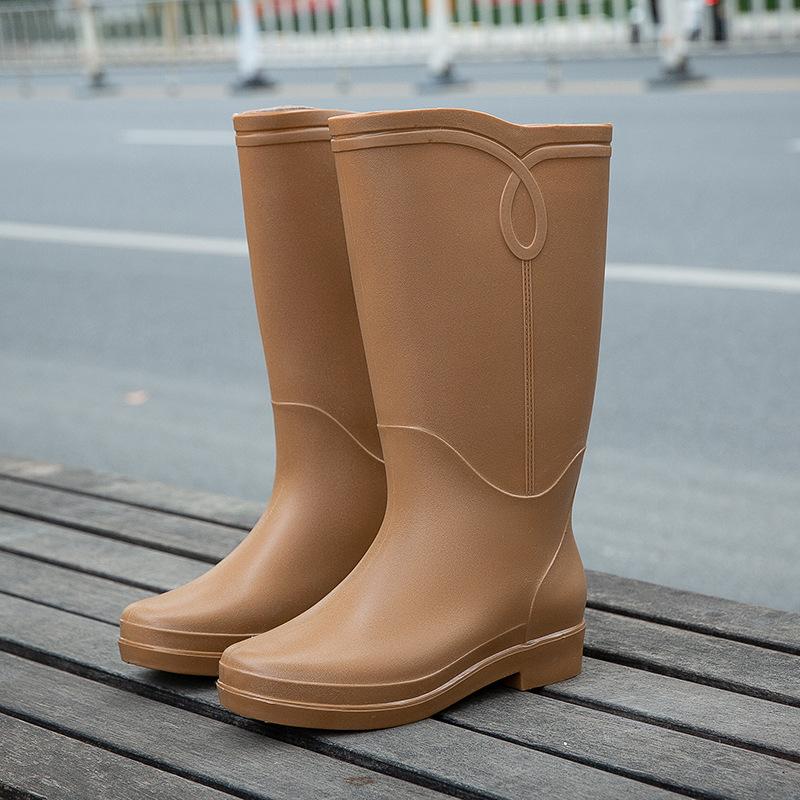 Новые высокие резиновые сапоги женская верхняя одежда женская нескользящая водонепроницаемая обувь модные резиновые сапоги водные сапоги