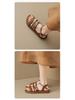 Weiwei Girl 020-1 French Style Flat Roman Sandals - Summer 2024 Women's One-Strap Shoes