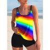 New Design Style Women's Two Piece Swimsuit Colorful Folded Line Printed Sexy Vacation Beach Halter Bikini Set S-6XL