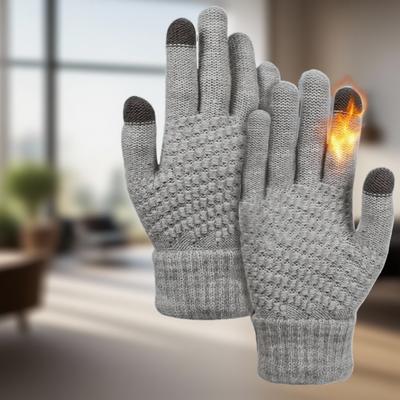 Зимние перчатки с сенсорным экраном для женщин и мужчин, теплые вязаные варежки, для улицы, велоспорта, вождения, с закрытыми пальцами