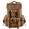 Mens Waxed Canvas Backpack Rucksack Forwith Laptop Compartment Rustic Men Wax Leather Backpacks Travel Vintage Bookbag