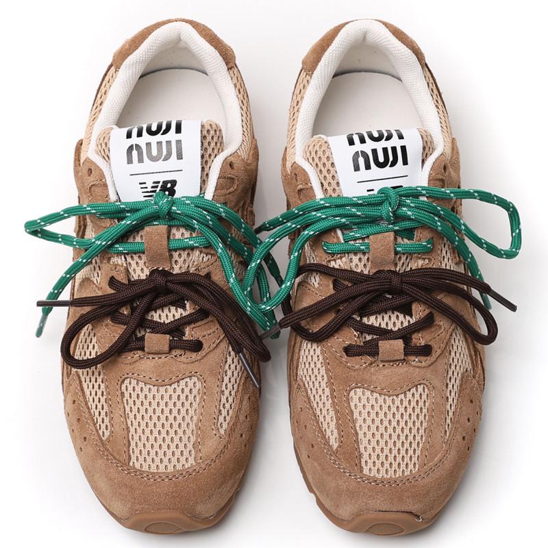 Женские кожаные кроссовки Dexun осень 2024 года: Двухцветные шнурки, стиль Форреста Гампа, повседневные туфли для папы