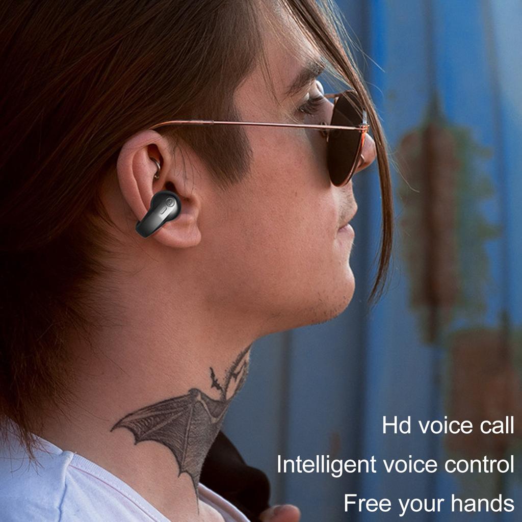 Наушники Bluetooth с клипсой, открытые наушники с низкой задержкой и шумоподавлением, беспроводные наушники с клипсой и светодиодным индикатором питания