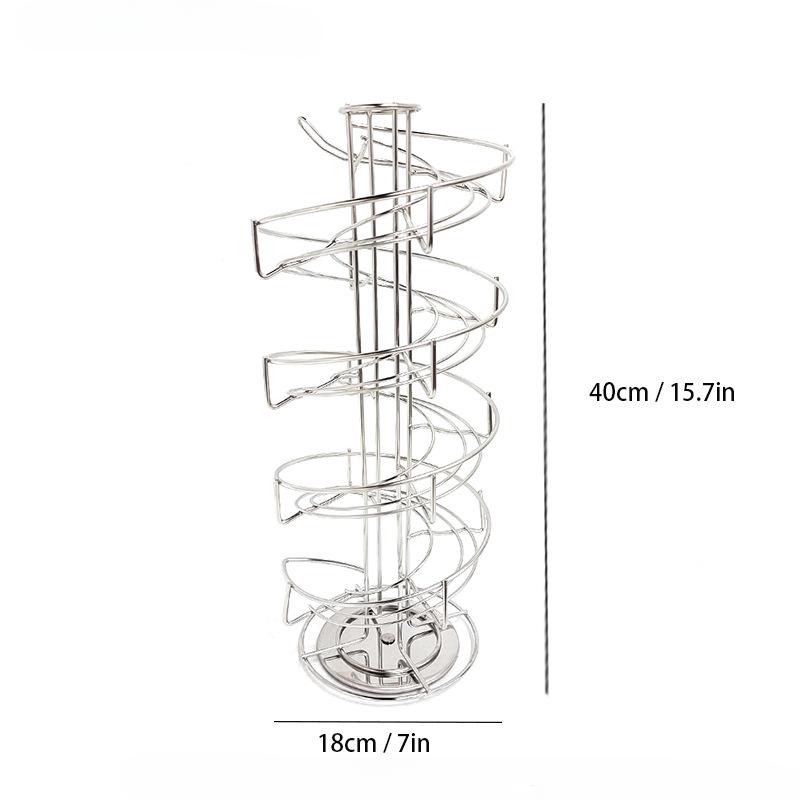 1pc Iron Spiral Design Metal Egg Dispenser, Rotating Storage Shelf Egg Carton, Storage Display Shelf