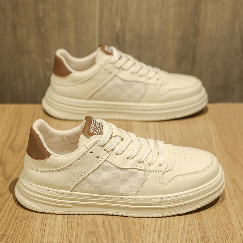 Autumn feeling white board shoes casual leather shoes sports thick sole increase