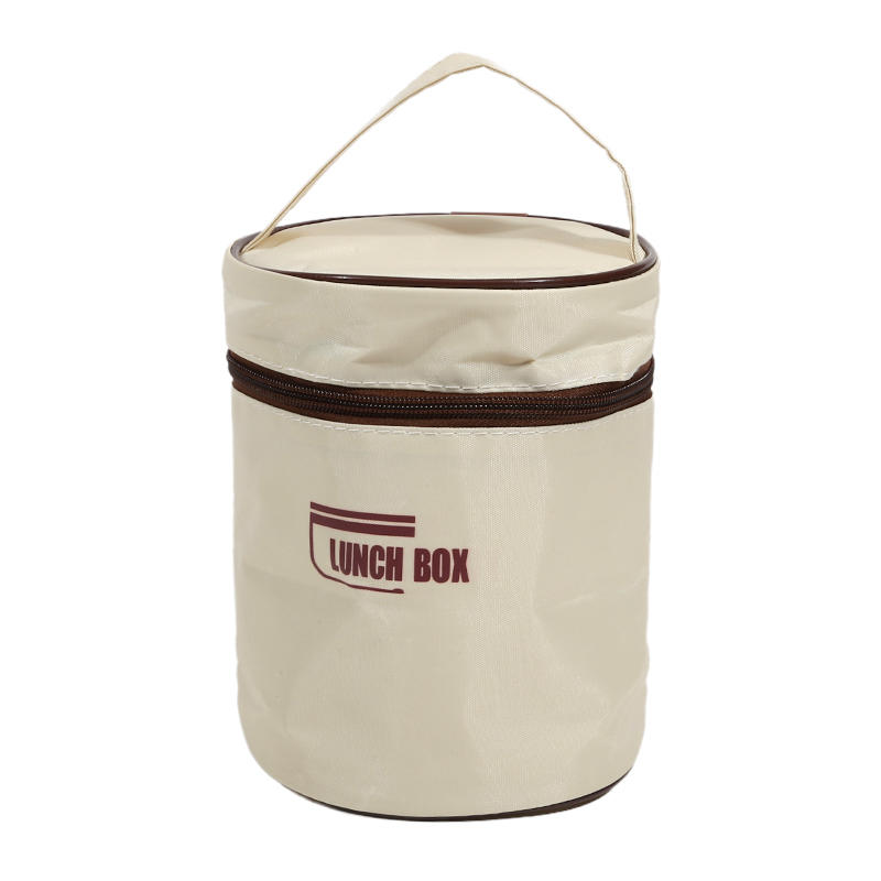 Набор ланч-боксов Портативный Сохраняющий тепло Круглый контейнер с термосумкой Штабелируемая сумка для бенто для офиса, улицы, для ежедневной переноски еды