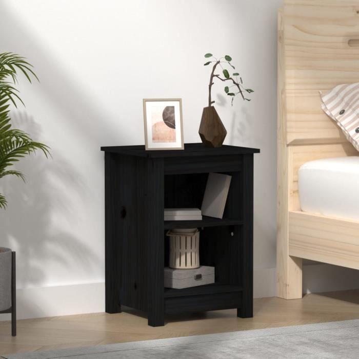 VidaXL Bedside Table Black 40x35x55 Cm Solid Pine Wood 820964