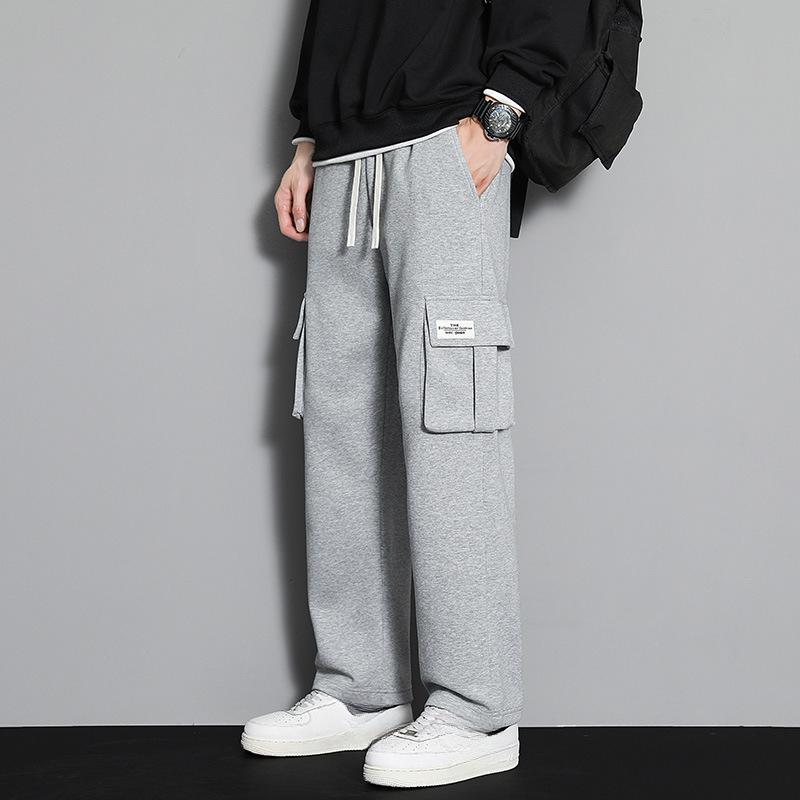 Retro Black Work Pants Men's Spring and Autumn Large Size Straight Loose Comfortable Handsome Wide-legged Casual Long Pants