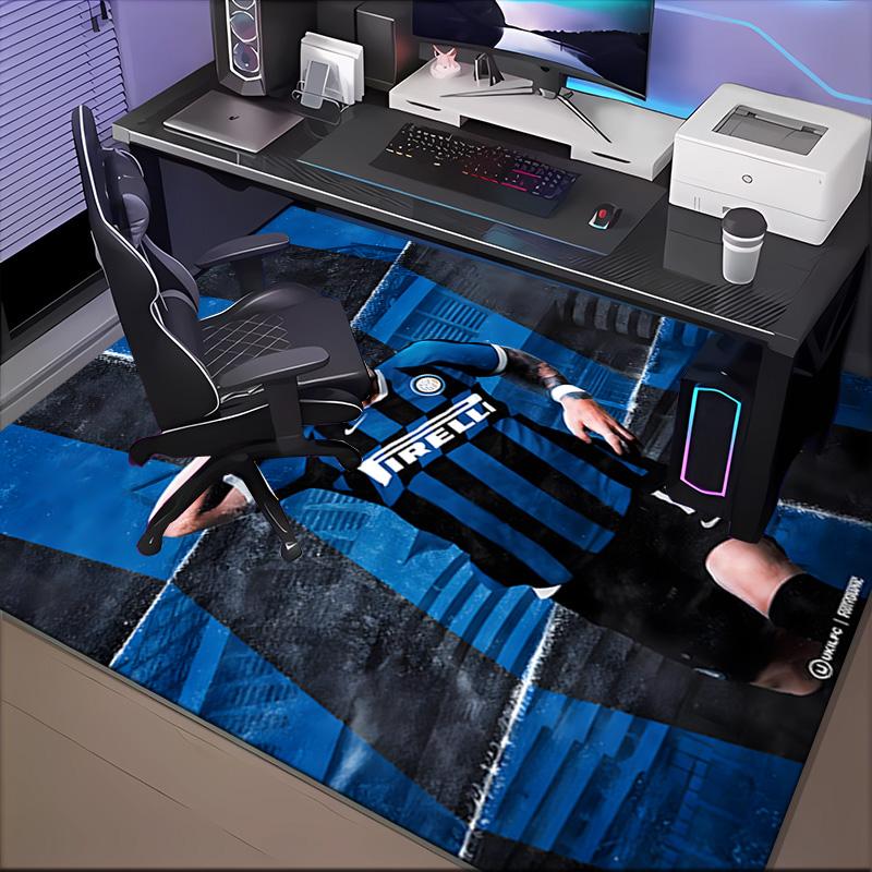 Inter Milan Star Lautaro Rug for Living Room, Game Rooms, Office, Bedroom, Office Floor Mat Playful Design, fan gifts Christmas decor