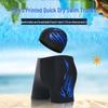 Men's Quick-Dry Plus Size Square Leg Swim Trunks & Cap Set