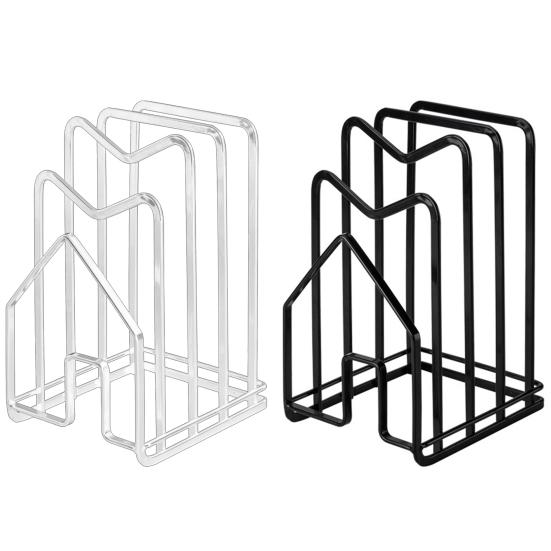 Стойка для разделочной доски с пазами, противоскользящая кованая подставка для сушки, органайзер с крышкой для кастрюли, кухонная утварь