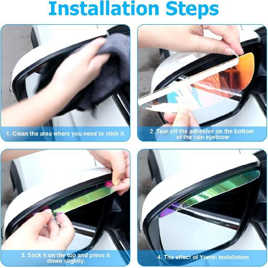 Car Mirror Rain Visor Eyebrow, Vehicle Rear View Mirror Rain Visor Guard, Automotive Exterior Side Mirror Rain Protection Cover Decor Accessories,