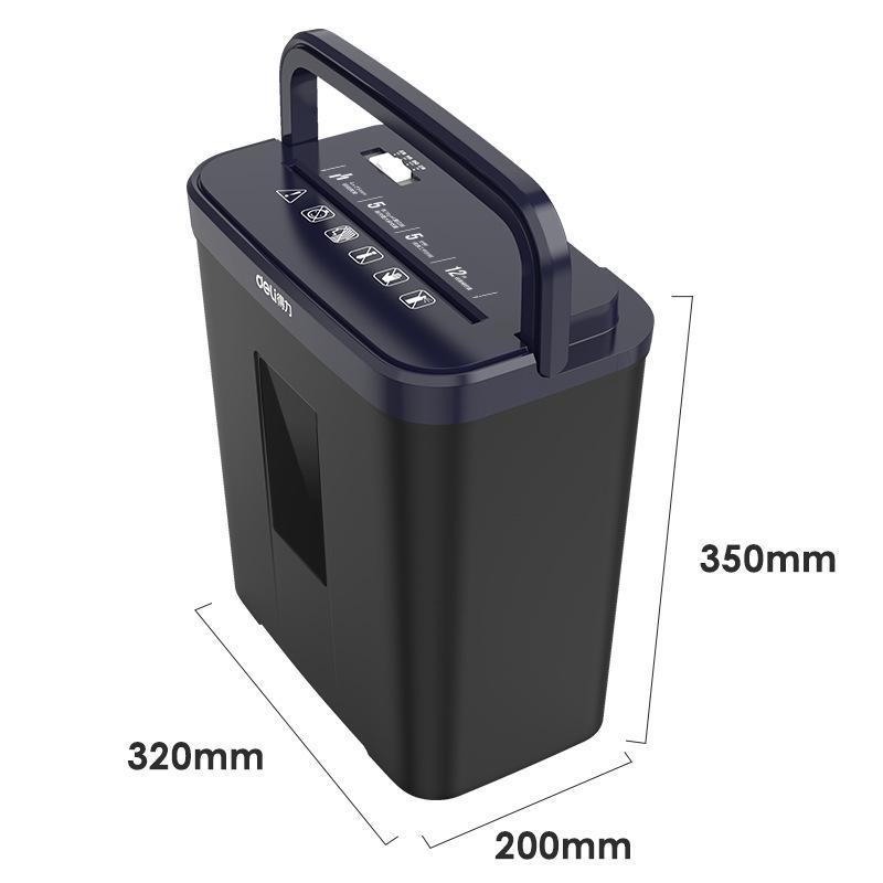 Deli 9939 Мощный электрический мини-шредер для офиса и дома, 4 уровня конфиденциальности