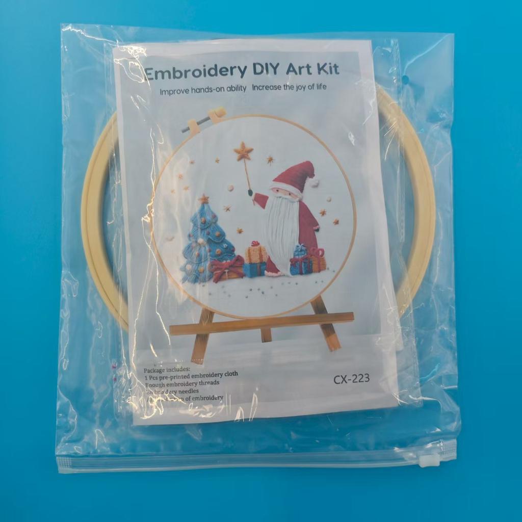 1 набор Рождественский набор для вышивания Санта Клаус подарок вышивальный материал английский метод иглы DIY вышивка ручная работа тканевый материал пакет набор