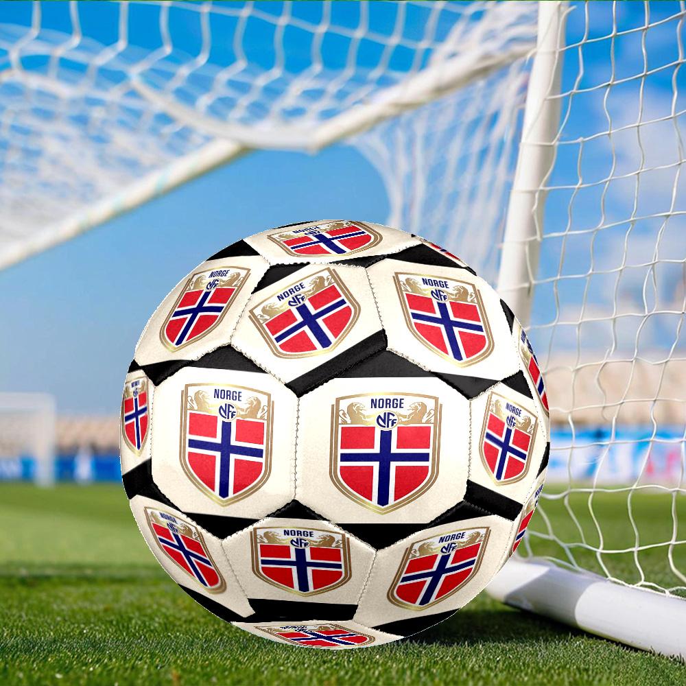Norwegian Football Crest Size 5 Soccer Ball, Suitable for Training and Matches, High-Elasticity, Wear-Resistant Material Gift for Fan