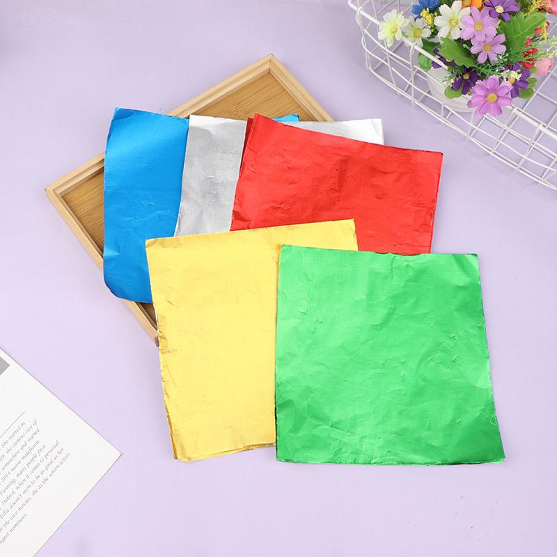 100 листов 20*20 см алюминиевой фольги оберточной бумаги для свадебного шоколада