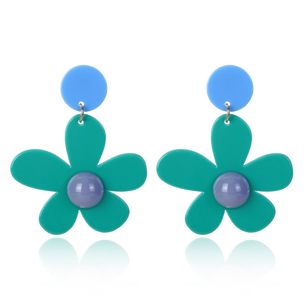 Европейские и американские преувеличенные серьги-цветы конфетных цветов, модные и простые милые серьги-пуговицы в виде ромашек