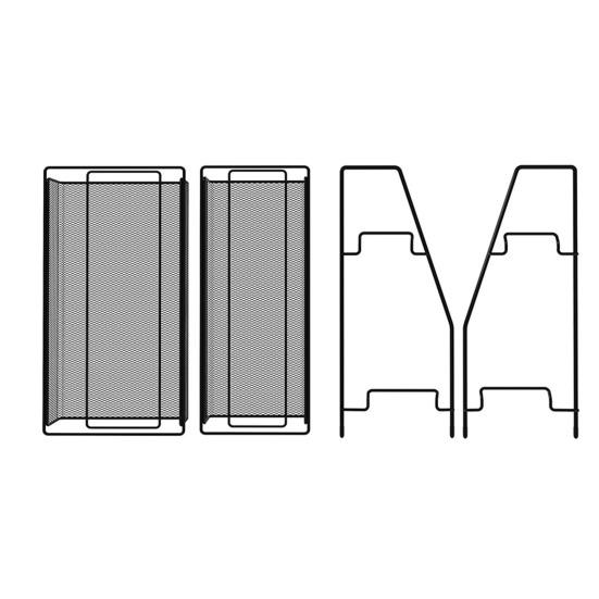 Double Layer Storage Rack with Side Storage Basket Hollow Mesh Iron Detachable Stable Anti-skid