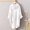 Женская весенне-летняя рубашка в корейском стиле - с длинным рукавом, свободная оверсайз, солнцезащитная куртка-рубашка