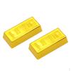 2x Fake Gold Bullion Bar Paperweight Door Stop for Childen Kids Toy Gifts