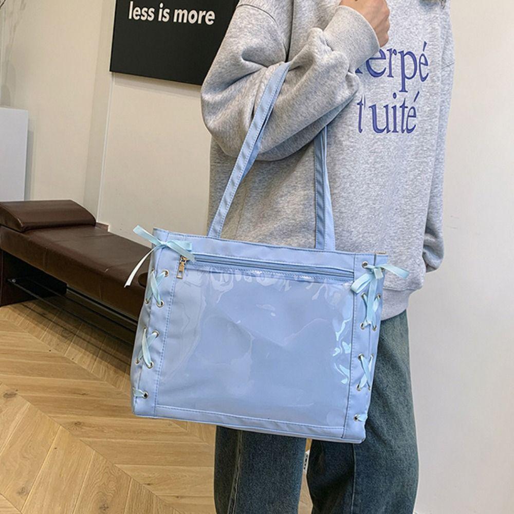 Cross Ribbon Simple Itabag Single Badge Itabag Shoulder Bag Transparent Pocket Fans Supplies
