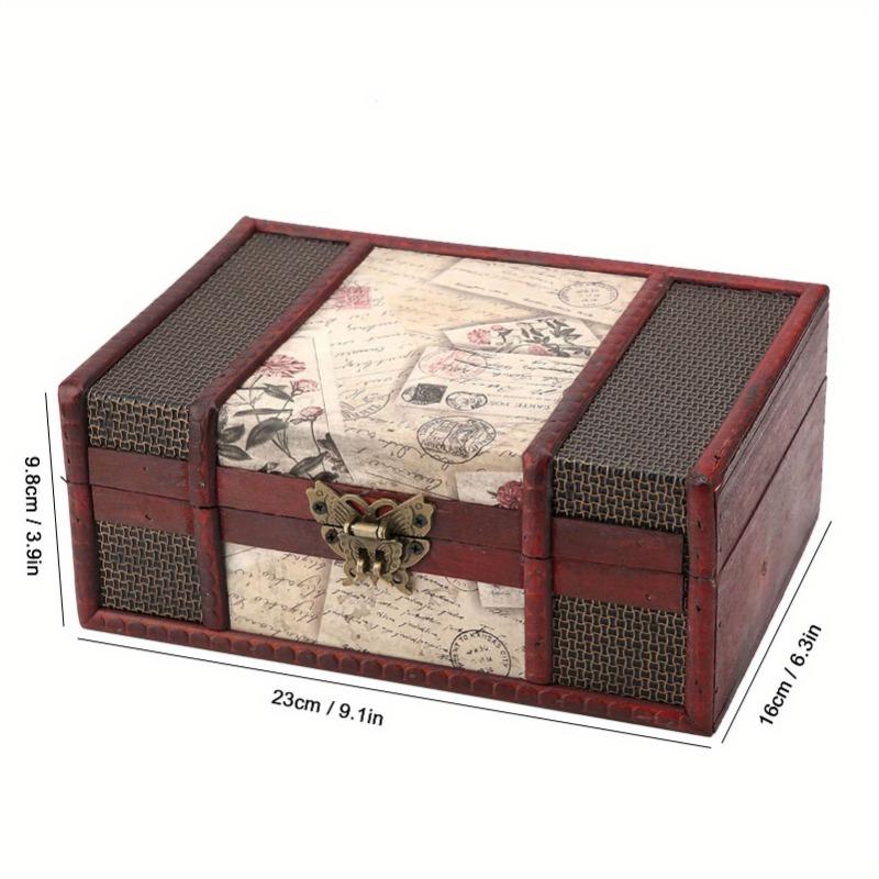Винтажный деревянный ящик для хранения сокровищ, сундук в китайском стиле, небольшой размер, книга, кейс для хранения ювелирных изделий, органайзер, украшение для рабочего стола