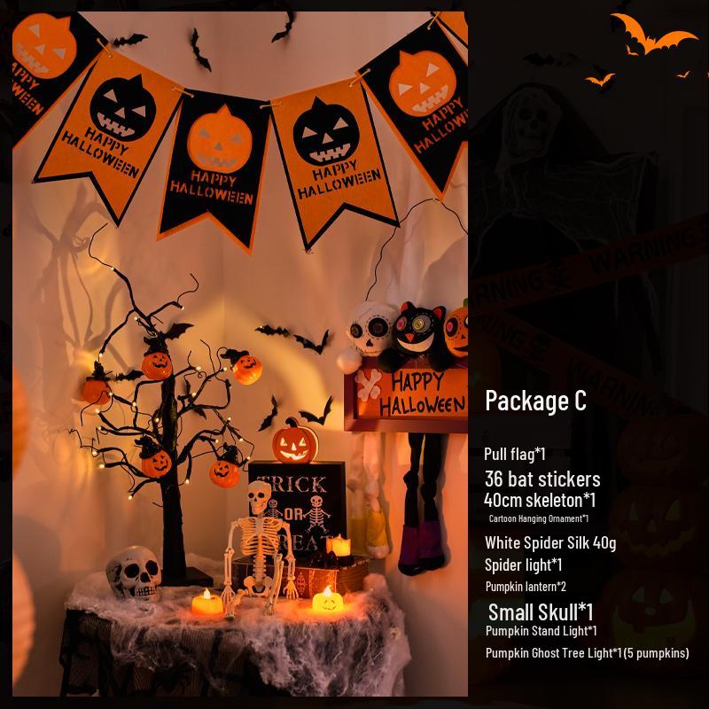 Halloween Pumpkin Lantern Hanging Flag Ornament for Bar or Door Decor Scene Props