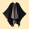 Shawl Imitation Cashmere Knitted Scarf Split Fork Oil Painting Cape Cloak Outside