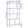 Bookshelf with Doors Sonoma Oak Finish 76.5 x 30 x 154.5 cm Engineered Wood