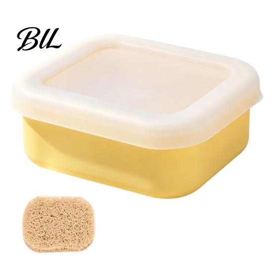 Food Grade Silicone Soap Dish Portable Box with Lid, Travel Mini Square Waterproof Container for Hiking Case, Reusable Camping Gym And Home