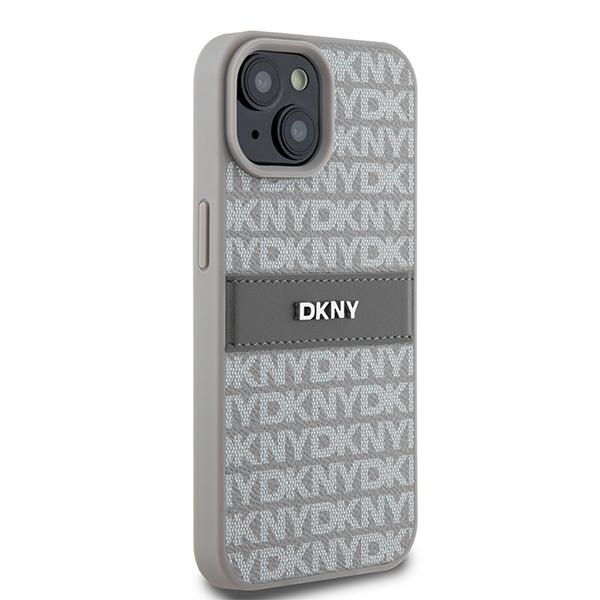 Dkny Dkhcp15Mprthsle Iphone 15 Plus /14 Plus 6.7 Beżowy/Beige Hardcase Leather Mono Stripe & Metal Logo