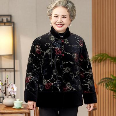 Осенне-зимняя одежда для мамы, флисовая утепленная куртка с длинным рукавом, темпераментный топ со стойкой, теплая одежда для женщин среднего и пожилого возраста