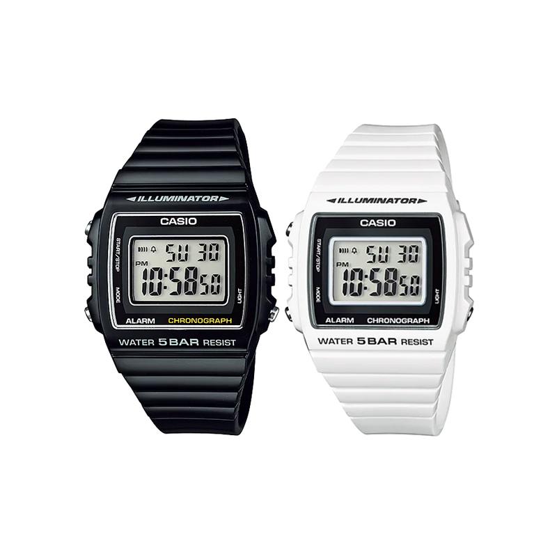 Casio Маленькие квадратные часы, модные и простые парные часы, кварцевый механизм, полимерный ремешок, японские и корейские часы, такие же, как W-215H-1AJH и W-215H-7AJH