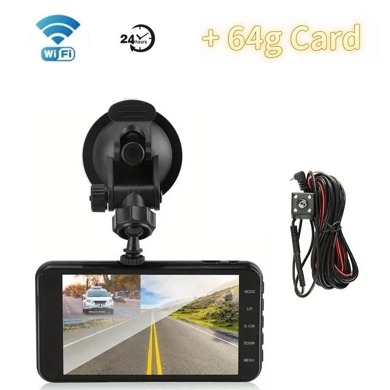4-Inch HD Dual-Lens Touchscreen WiFi Car Dashcam
