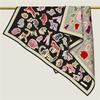 90*90cm Double-side Twill Silk Animal Printed Square Scarf Women Traveling Foulard Hijabs