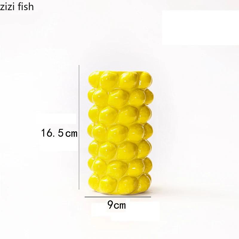 Фруктовая Лимонная Керамическая Ваза Клубничная Ваза Ваза для Цветочной Композиции Настольные Цветочные Изделия Украшения Декор Гостиной Поделки