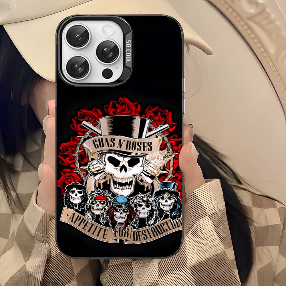 GUNS N ROSES Для iPhone 17 16 15 14 13 12 11 Pro Max Plus Матовый Цветной Задний Чехол для Телефона